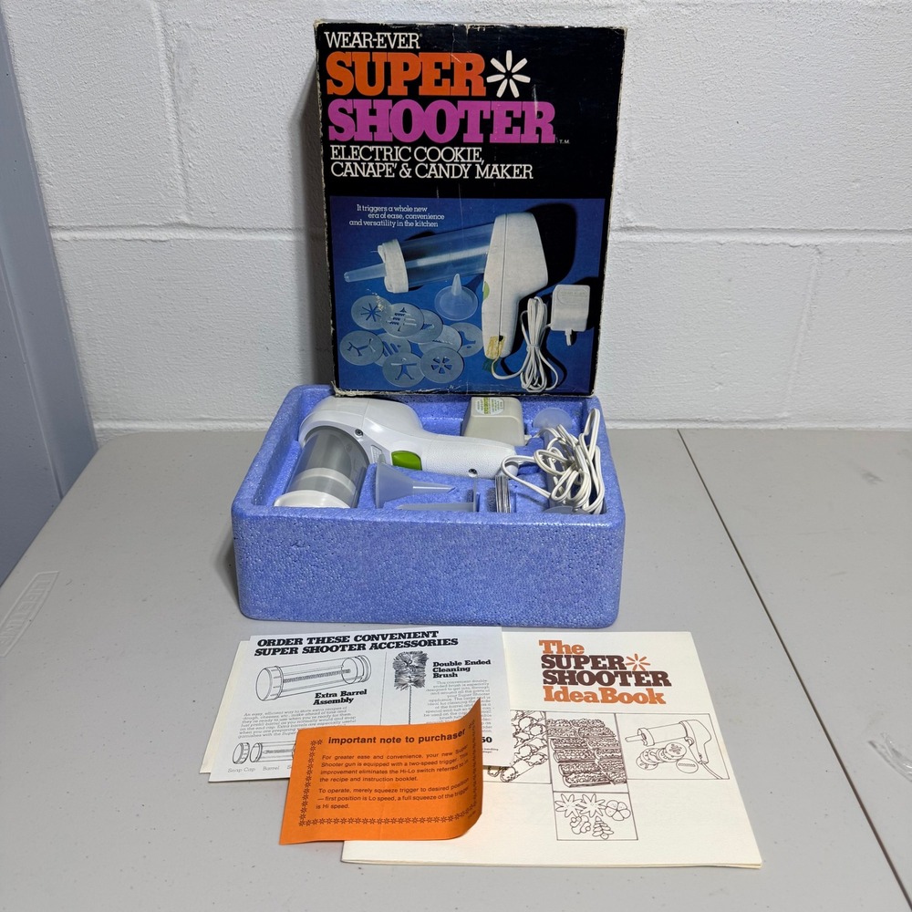 Vintage Wear-Ever Super Shooter‎ Electric Cookie Press Canape Candy Maker 70001